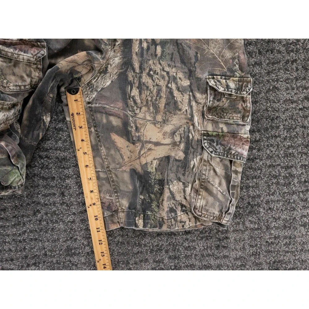 Vintage Faded Glory Cargo Shorts Mens 38 Mossy Oak Camo Hunting Outdoor Y2K